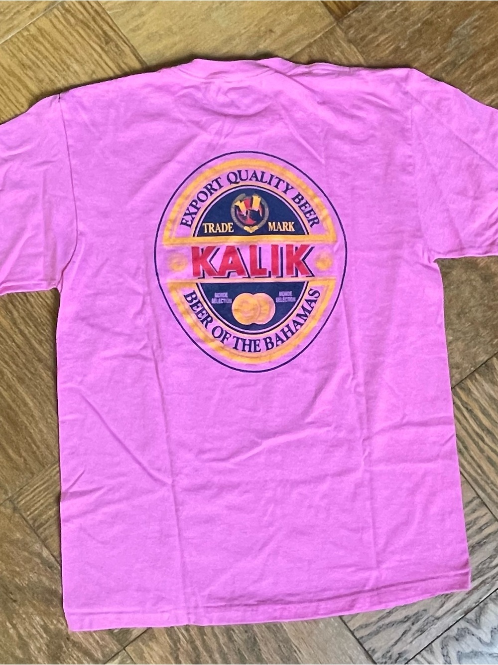 Rare Pink Vintage T Shirt “Kalik Beer Of The Bahamas” ~ Size Medium Cotton Tee